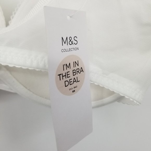 NWT M&S Collection White Lightly Lined Women's Bra Size 32D - Picture 3 of 10